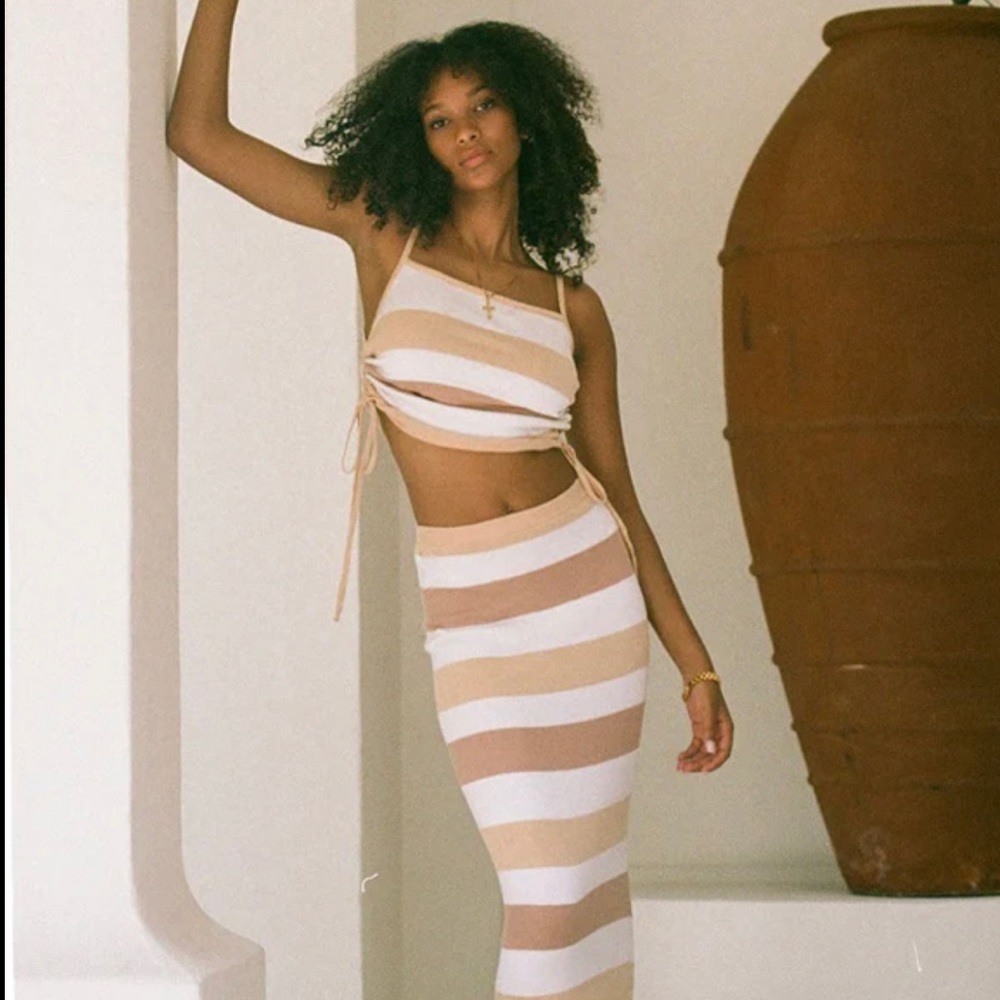 Sabo skirt 2 piece striped set size XS